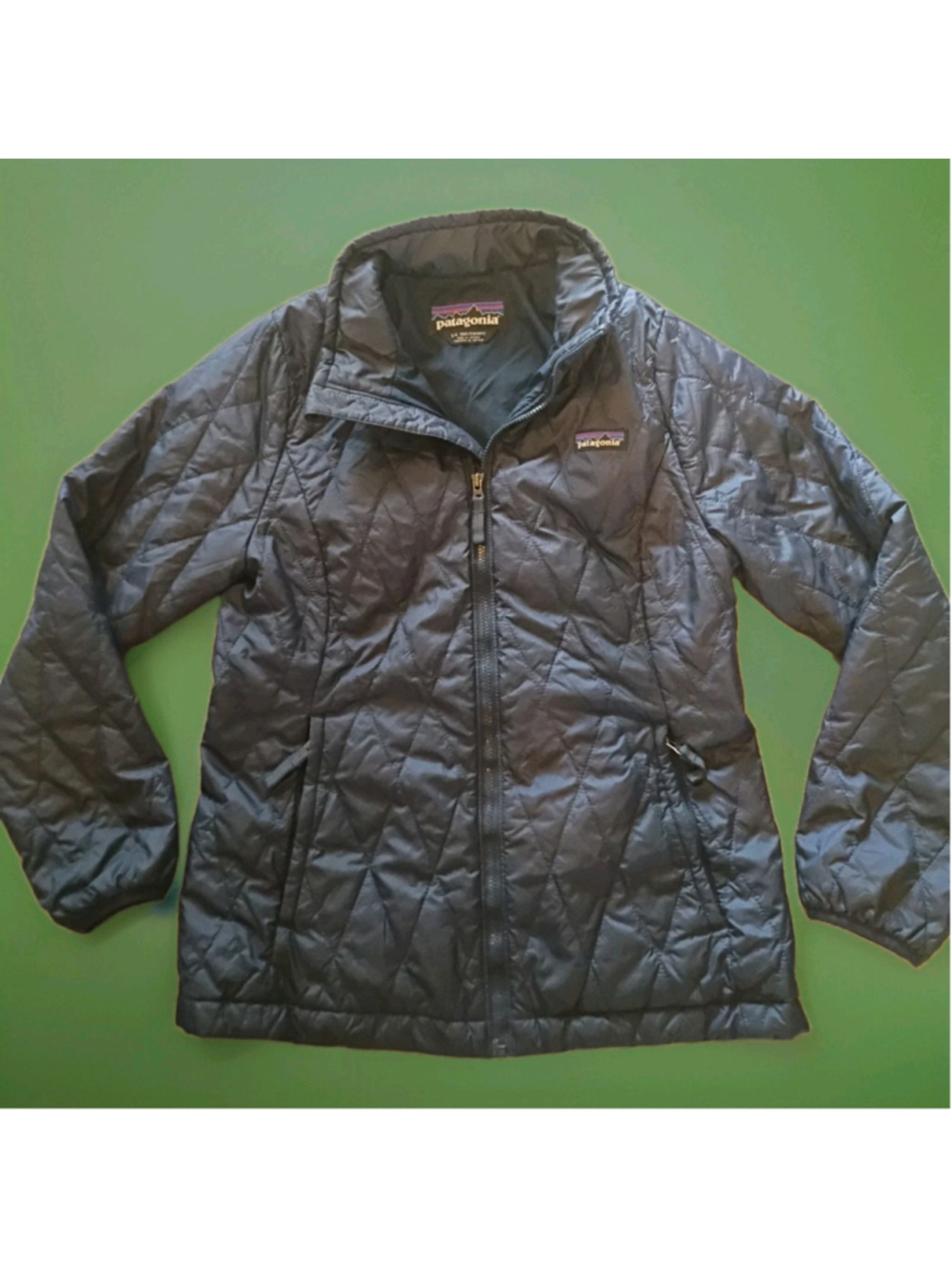 PATAGONIA-NanoPuff-Wornwear Jacket-Navy-Insulated Full Zip Kids Size: L (12)
